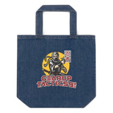 Organic denim tote bag